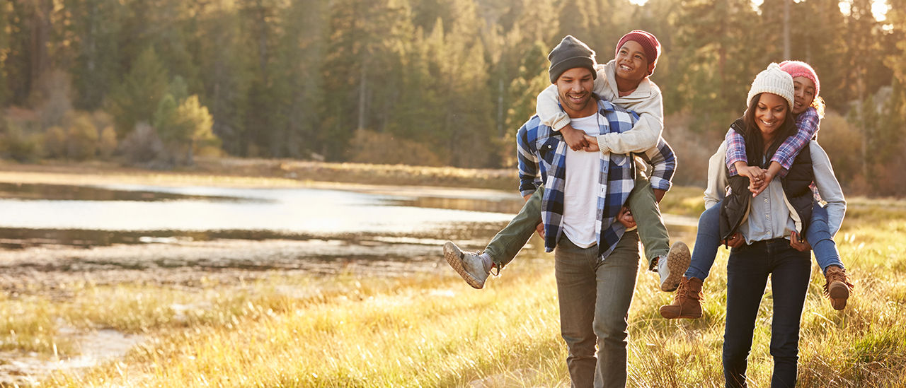 Family hiking